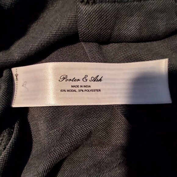 Porten & Ash Mens Modal Blend Short Sleeve Button-Up Shirt Size Small Gray - Picture 9 of 12
